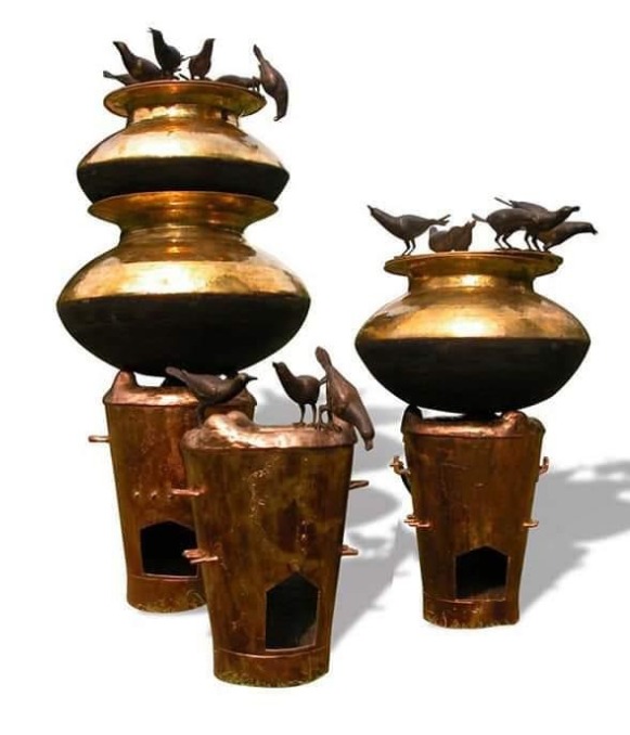 untitled , 62 x 62 x 40 inches bronze and brass